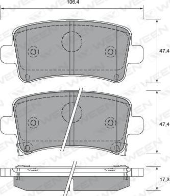 Ween 151-2693 - Тормозные колодки, дисковые, комплект autospares.lv