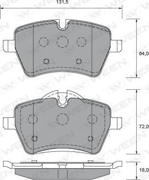 Ween 151-2647 - Тормозные колодки, дисковые, комплект autospares.lv