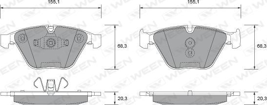 Ween 151-2659 - Тормозные колодки, дисковые, комплект autospares.lv