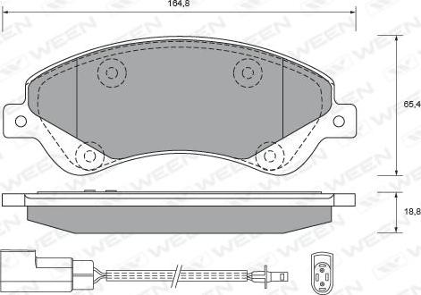 Ween 151-2655 - Тормозные колодки, дисковые, комплект autospares.lv