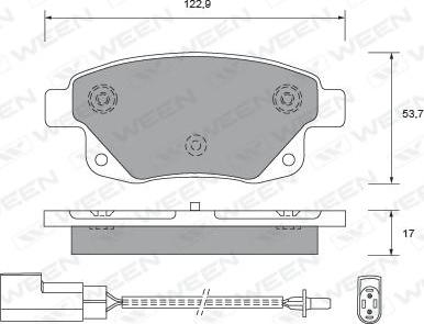 Ween 151-2657 - Тормозные колодки, дисковые, комплект autospares.lv