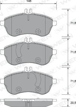 Ween 151-2664 - Тормозные колодки, дисковые, комплект autospares.lv