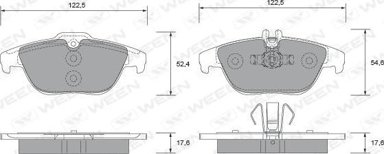 Ween 151-2666 - Тормозные колодки, дисковые, комплект autospares.lv