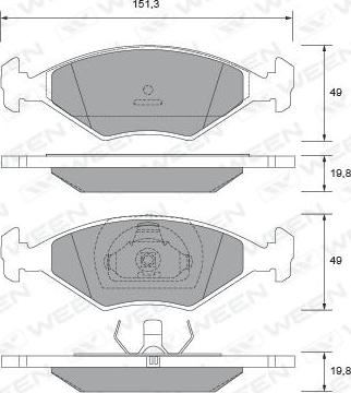 Ween 151-2686 - Тормозные колодки, дисковые, комплект autospares.lv