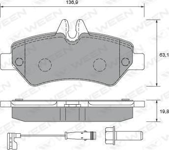 Ween 151-2635 - Тормозные колодки, дисковые, комплект autospares.lv