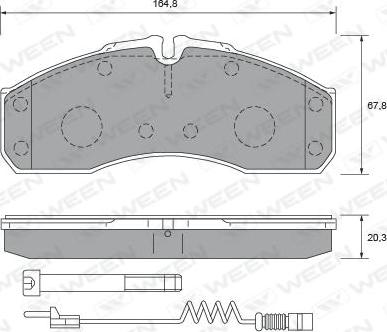 Ween 151-2632 - Тормозные колодки, дисковые, комплект autospares.lv