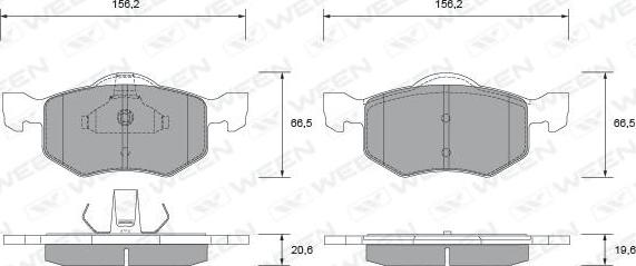 Ween 151-2676 - Тормозные колодки, дисковые, комплект autospares.lv