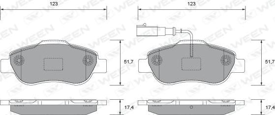 Ween 151-2672 - Тормозные колодки, дисковые, комплект autospares.lv