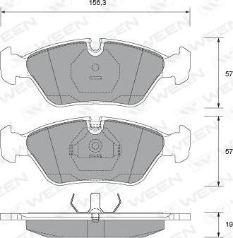 Ween 151-2099 - Тормозные колодки, дисковые, комплект autospares.lv