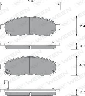 Ween 151-2095 - Тормозные колодки, дисковые, комплект autospares.lv