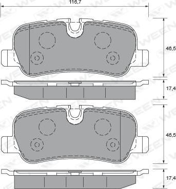 Ween 151-2000 - Тормозные колодки, дисковые, комплект autospares.lv