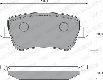 Ween 151-2003 - Тормозные колодки, дисковые, комплект autospares.lv