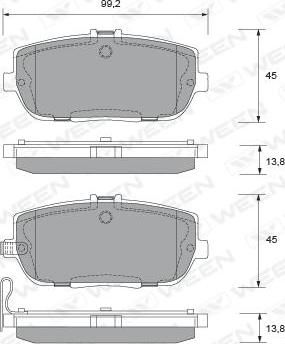 Ween 151-2073 - Тормозные колодки, дисковые, комплект autospares.lv