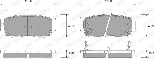 Ween 151-2195 - Тормозные колодки, дисковые, комплект autospares.lv