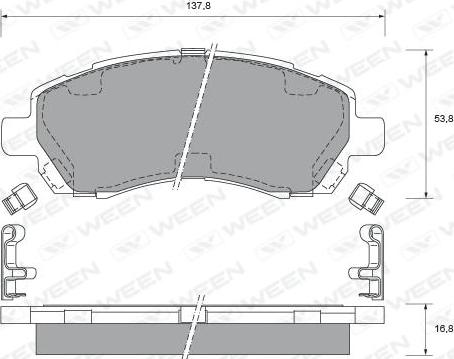 E.T.F. 820 - Тормозные колодки, дисковые, комплект autospares.lv