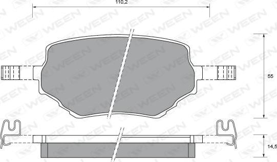 Ween 151-2145 - Тормозные колодки, дисковые, комплект autospares.lv