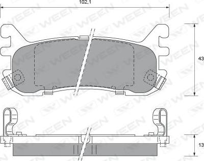 Ween 151-2141 - Тормозные колодки, дисковые, комплект autospares.lv