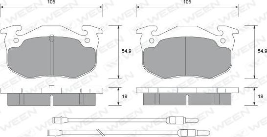 Ween 151-2142 - Тормозные колодки, дисковые, комплект autospares.lv