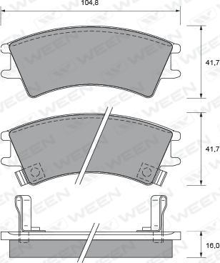 Ween 151-2165 - Тормозные колодки, дисковые, комплект autospares.lv