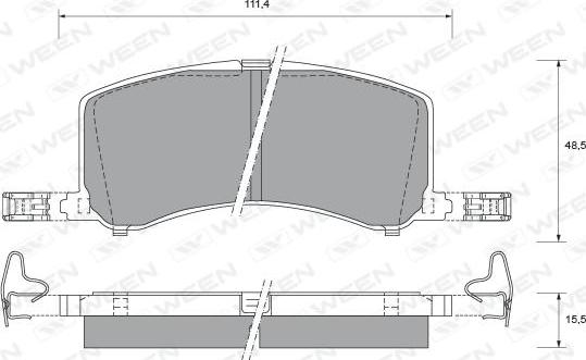 Ween 151-2118 - Тормозные колодки, дисковые, комплект autospares.lv