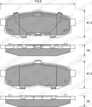 Ween 151-2117 - Тормозные колодки, дисковые, комплект autospares.lv