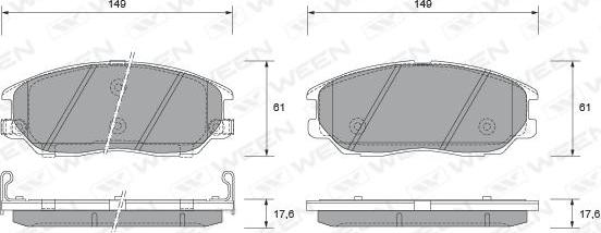 Ween 151-2184 - Тормозные колодки, дисковые, комплект autospares.lv