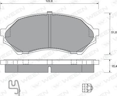 Ween 151-2188 - Тормозные колодки, дисковые, комплект autospares.lv