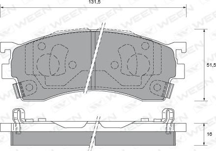 Ween 151-2187 - Тормозные колодки, дисковые, комплект autospares.lv