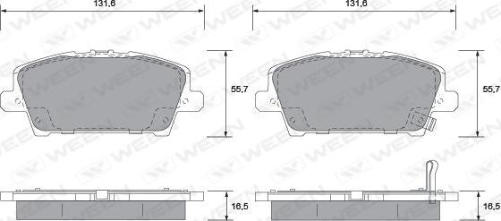 Ween 151-2128 - Тормозные колодки, дисковые, комплект autospares.lv