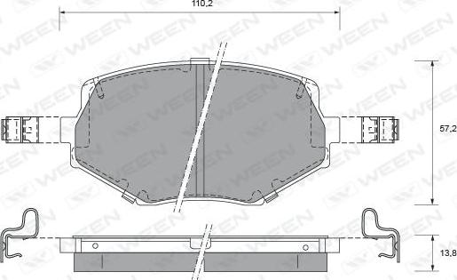 Ween 151-2123 - Тормозные колодки, дисковые, комплект autospares.lv