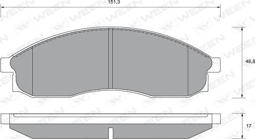 Ween 151-2127 - Тормозные колодки, дисковые, комплект autospares.lv