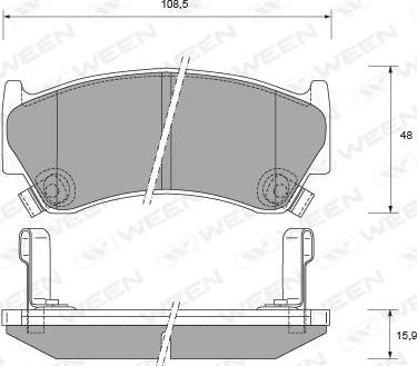 Ween 151-2176 - Тормозные колодки, дисковые, комплект autospares.lv