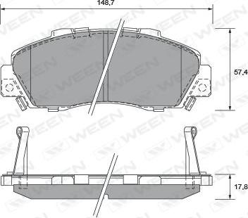 Ween 151-2171 - Тормозные колодки, дисковые, комплект autospares.lv