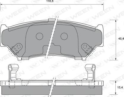 Ween 151-2177 - Тормозные колодки, дисковые, комплект autospares.lv