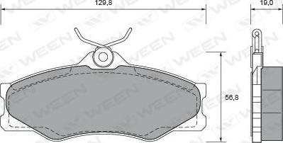 Ween 151-2399 - Тормозные колодки, дисковые, комплект autospares.lv