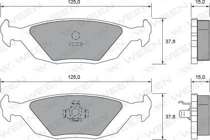 Ween 151-2395 - Тормозные колодки, дисковые, комплект autospares.lv