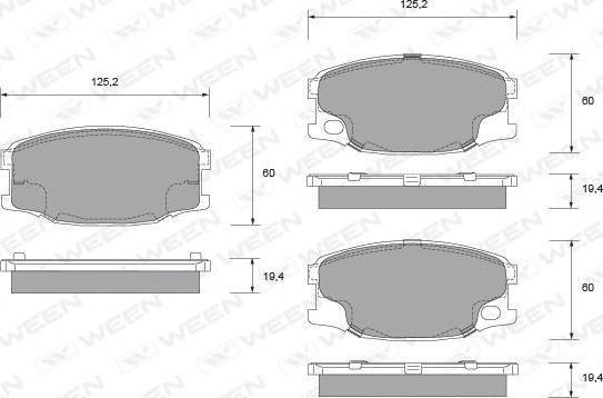 Ween 151-2349 - Тормозные колодки, дисковые, комплект autospares.lv