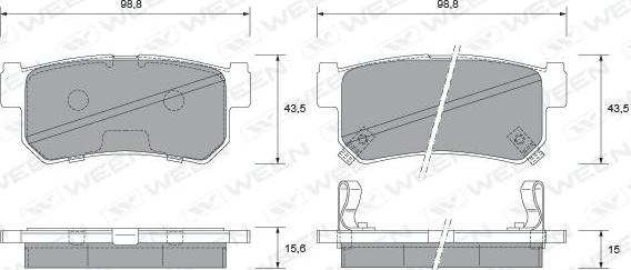 Ween 151-2344 - Тормозные колодки, дисковые, комплект autospares.lv