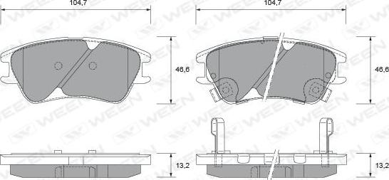 Ween 151-2340 - Тормозные колодки, дисковые, комплект autospares.lv