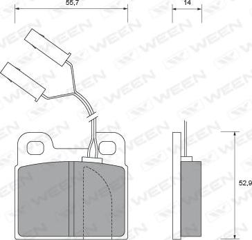 Ween 151-2350 - Тормозные колодки, дисковые, комплект autospares.lv