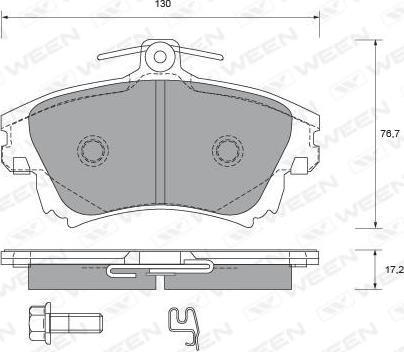 Ween 151-2351 - Тормозные колодки, дисковые, комплект autospares.lv