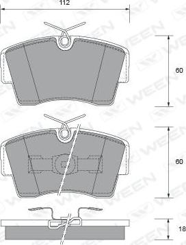 Ween 151-2352 - Тормозные колодки, дисковые, комплект autospares.lv