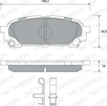 Ween 151-2357 - Тормозные колодки, дисковые, комплект autospares.lv