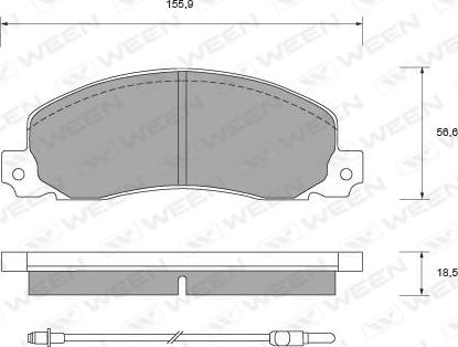 Ween 151-2364 - Тормозные колодки, дисковые, комплект autospares.lv