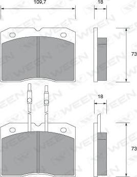 Ween 151-2363 - Тормозные колодки, дисковые, комплект autospares.lv