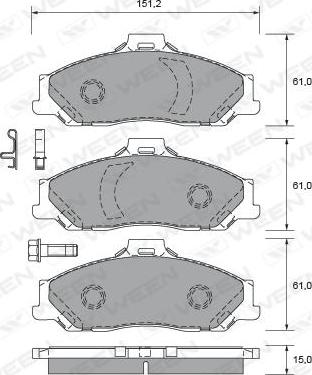 Ween 151-2315 - Тормозные колодки, дисковые, комплект autospares.lv