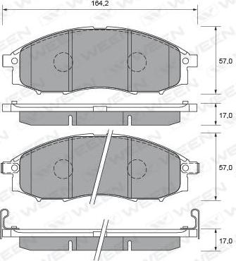 Ween 151-2310 - Тормозные колодки, дисковые, комплект autospares.lv