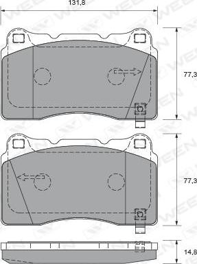 Ween 151-2312 - Тормозные колодки, дисковые, комплект autospares.lv