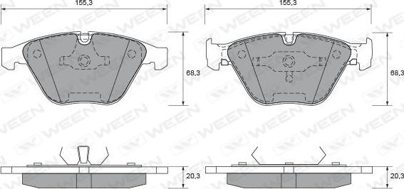 Ween 151-2317 - Тормозные колодки, дисковые, комплект autospares.lv