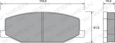 Ween 151-2387 - Тормозные колодки, дисковые, комплект autospares.lv